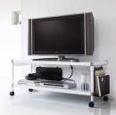  ホームエレクター　 テレビボード セット　パンチングシェルフホワイト　W900mm×D450mm×H491mm (キャスター高を含む)